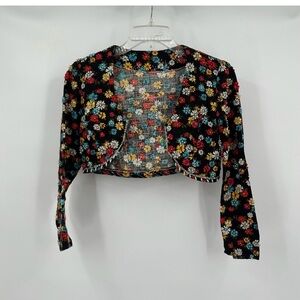 Floral Multicolor Handmade Beaded Cropped Bolero Jacket. Size: XS